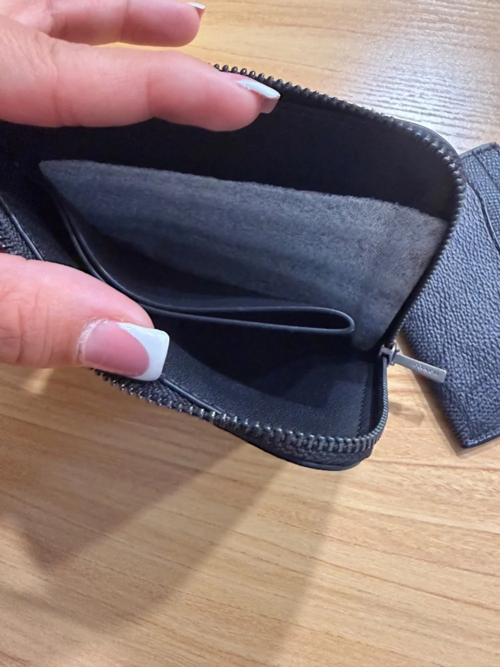 Coach Mens 3-In-1 L-Zip Wallet With Signature Canvas Black Charcoal